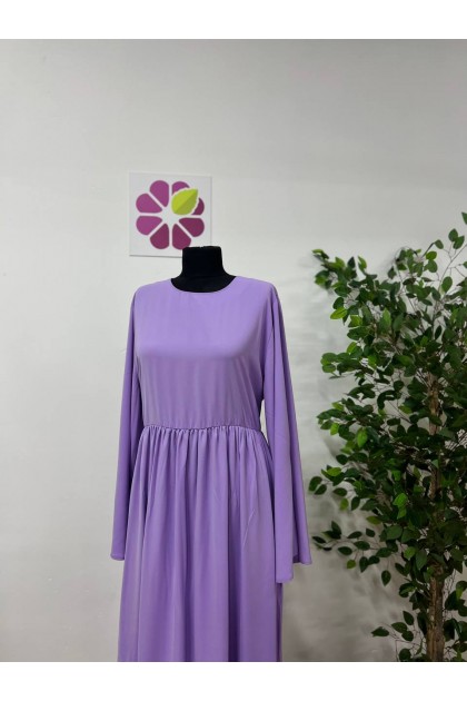 فستان وردة بأكمام واسعة (موف) 1596