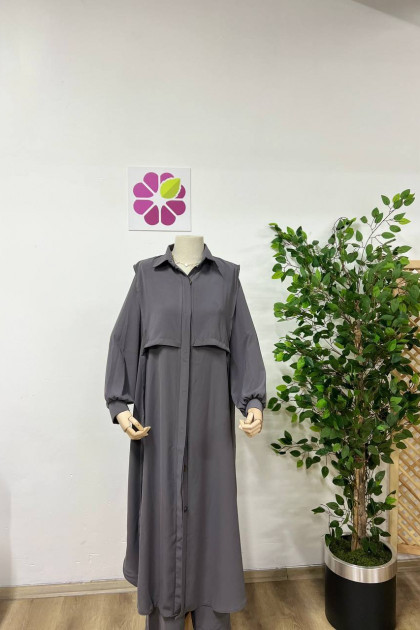 طقم هناء لون (رمادي)