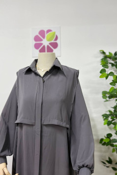 طقم هناء لون (رمادي)