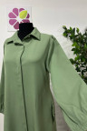 عباية براءة مزينة بأزرار مخفية ( مينت)