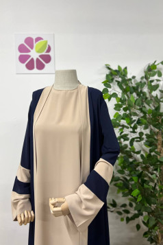 طقم عباية رؤى قطعتين المناسب لموسم الصيف الرسمية   1657 (كحلي)