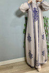 عباية اريج لون ( ابيض وازرق)