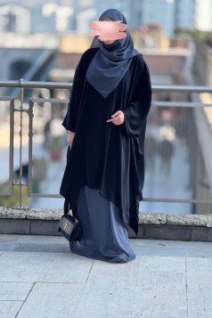 شال شيفون فضي غامق