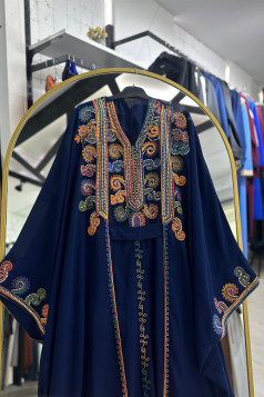 طقم عباية الشيخه. المطرز .الرسمي. الصيفي .كحلي