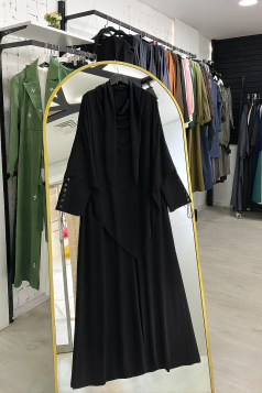 طقم عباية العقله مع حجاب  (اسود)