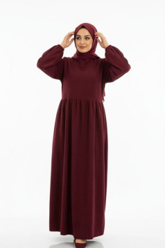 فستان تمارا بتصميم أنيق ومميز (خمري) 3035