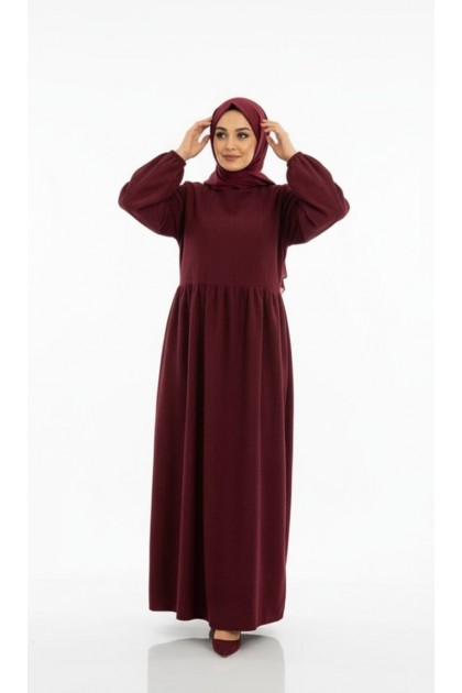 فستان تمارا بتصميم أنيق ومميز (خمري) 3035