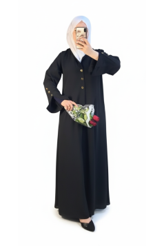 عباية التراويح أنيقة وعملية (أسود) 4087