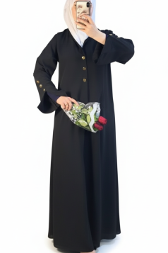عباية التراويح أنيقة وعملية (أسود) 4087