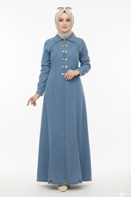 فستان ايميلي (جينز فاتح) 