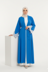 عباية لجين الرسمية المزينه بالدانتيل الصيفية (ازرق)1656