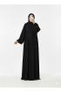فستان واسع بأكمام مزمومة (أسود) 1512