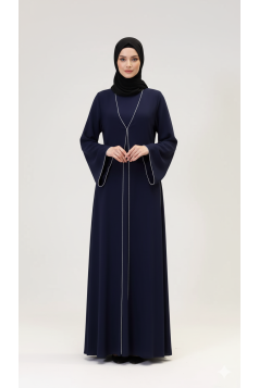 طقم عباية مع جمبسوت فاخر (كحلي) 4094