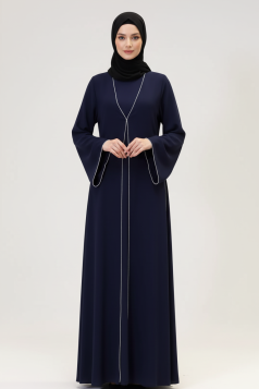 طقم عباية مع جمبسوت فاخر (كحلي) 4094