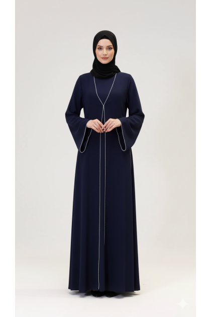 طقم عباية مع جمبسوت فاخر (كحلي) 4094