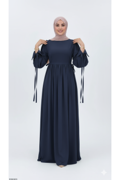 فستان راية لون ( كحلي)