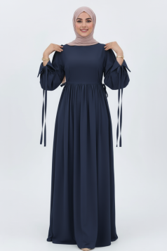 فستان راية لون ( كحلي)