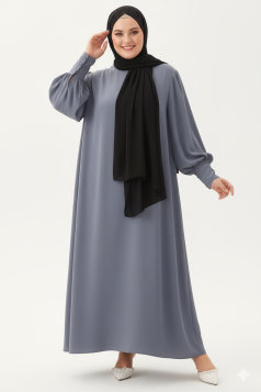 فستان رهف بتصميم أنيق ومميز (رمادي) 1484