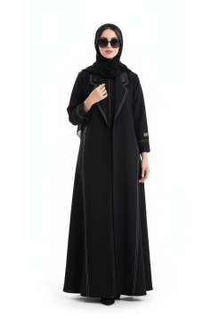 طقم مليكة قطعتين فخم وأنيق (أسود) 4110