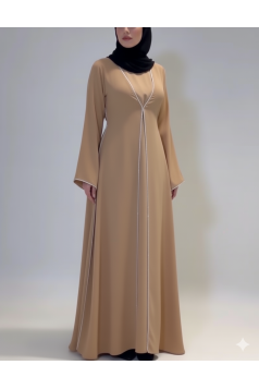 طقم عباية مع جمبسوت فاخر (بيج) 4094