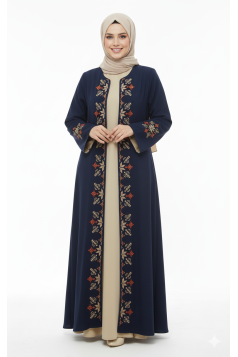 عباية اماني (كحلي + بيج)