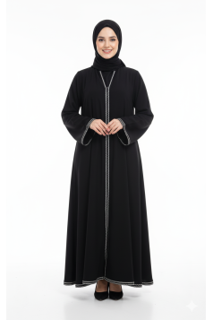 عباية سلوى صيفي عملية اسود مميز بالابيض 