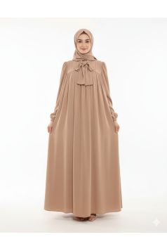 فستان حليمة كلوش مع الحجاب (بيج) 1601