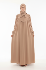 فستان حليمة كلوش مع الحجاب (بيج) 1601
