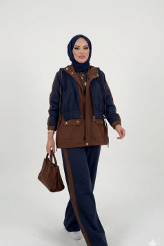 طقم خزامي (بني+ ازرق) 