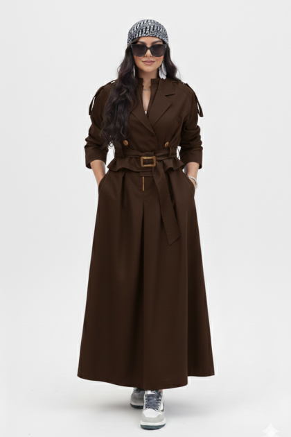 طقم فستان كارول(بني)