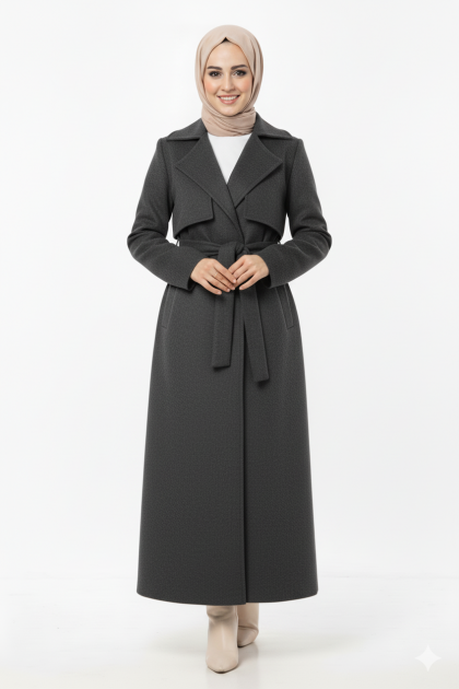 كابان نارين بأزرار وحزام (رمادي) 1516