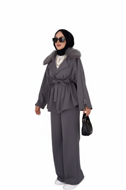 طقم نوال (رمادي)