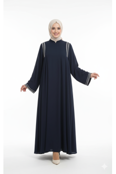 فستان رنيم انيق كحلي 1574