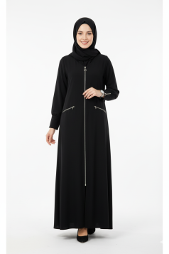 عباية مكة الرمضانية بتصميم  بسيط و مميز (اسود) 4089