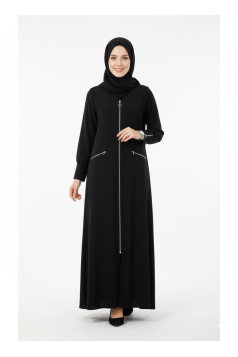 عباية مكة الرمضانية بتصميم  بسيط و مميز (اسود) 4089