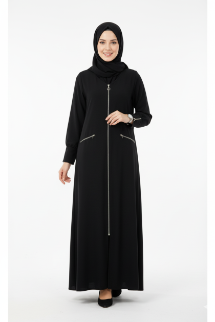 عباية مكة الرمضانية بتصميم  بسيط و مميز (اسود) 4089