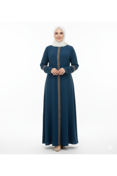 عباية وصال بتطريز ذهبي (بترولي) 1598