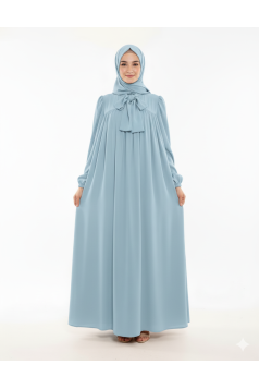 فستان حليمة كلوش مع الحجاب (ازرق فاتح) 1601
