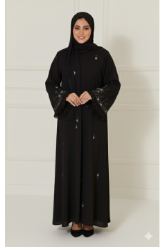 عباية خيال  المناسبة لموسم الصيف (اسود +تول اسود  )