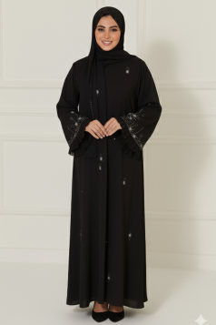 عباية خيال  المناسبة لموسم الصيف (اسود +تول اسود  )