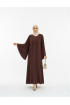 طقم مشلح بأكمام واسعة وفستان بتصميم مميز (بني) 1425