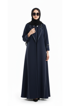 طقم مليكة قطعتين فخم وأنيق (كحلي) 4110