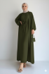 عباية بيلا فضفاض للمراه للمحجبه (زيتي) 1420