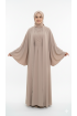 طقم مشلح بأكمام واسعة وفستان بتصميم مميز (بيج) 1425