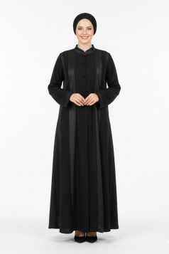 عباية ميس صيفي عملية اسود مميز بالون الرمادي