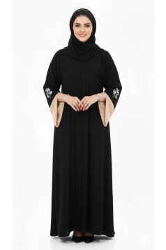 عباية الورود الرسمية الصيفيه مع شال (اللون البيج )