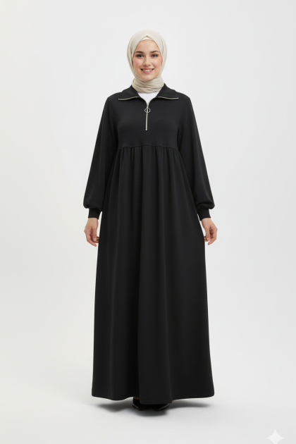 فستان حنين الخريفي (اسود)