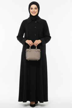 عباية هيام العملية لون ( أسود و رمادي )