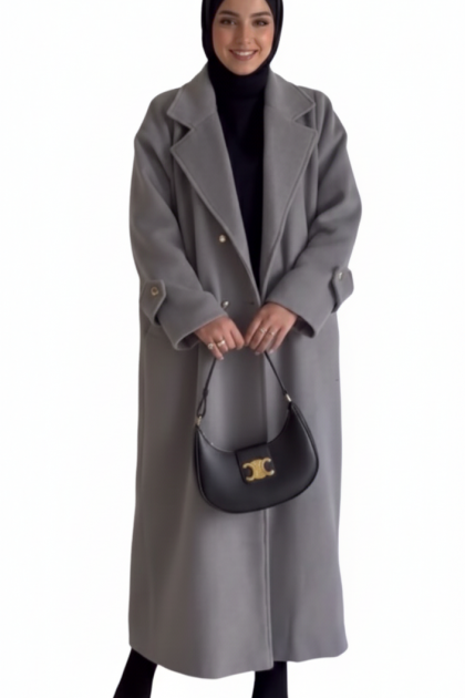 مانطو جوخ تلاتيني رمادي