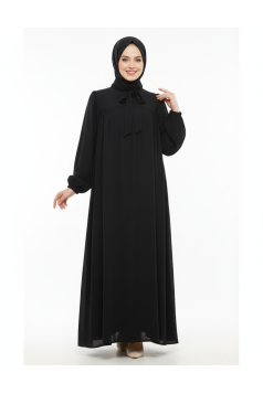 فستان حليمة كلوش مع الحجاب (اسود) 1601